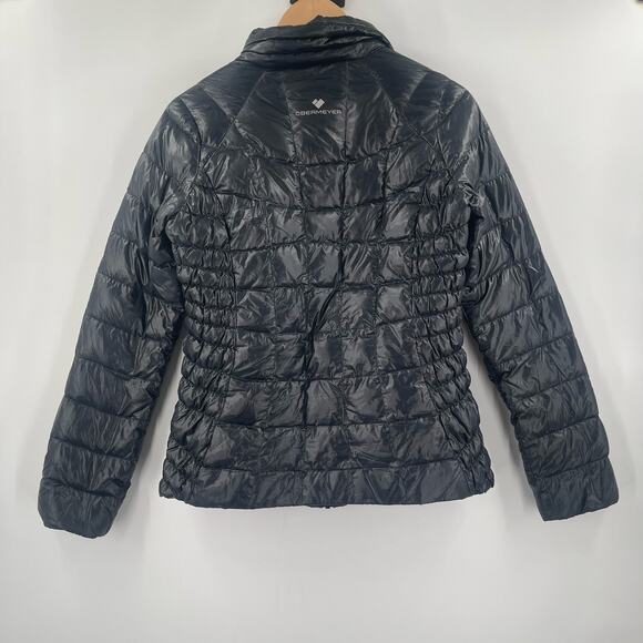 OBERMEYER Down Jacket Womens Size Small Coat Puffy Puffer Black Winter Light - Picture 4 of 16